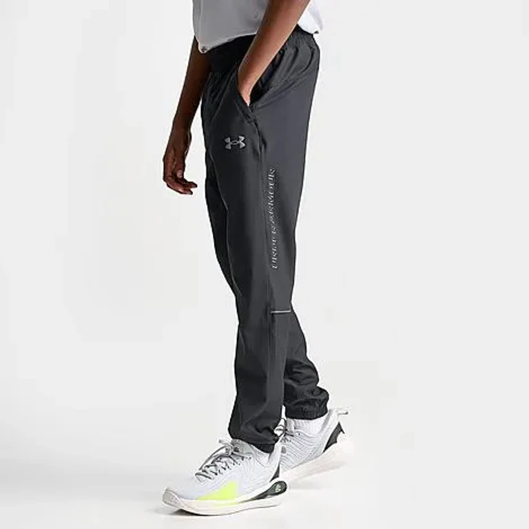 Under Armour Big Kids Wordmark Woven Jogger Pants in Black Size: Small