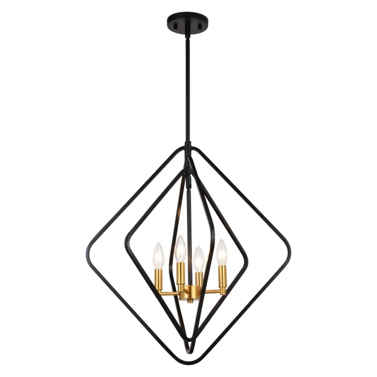 Black and Satin Brass Pendant from the Brady Collection
