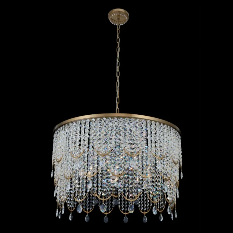 Winter Brass Nine Light Pendant from the Vezzo Collection
