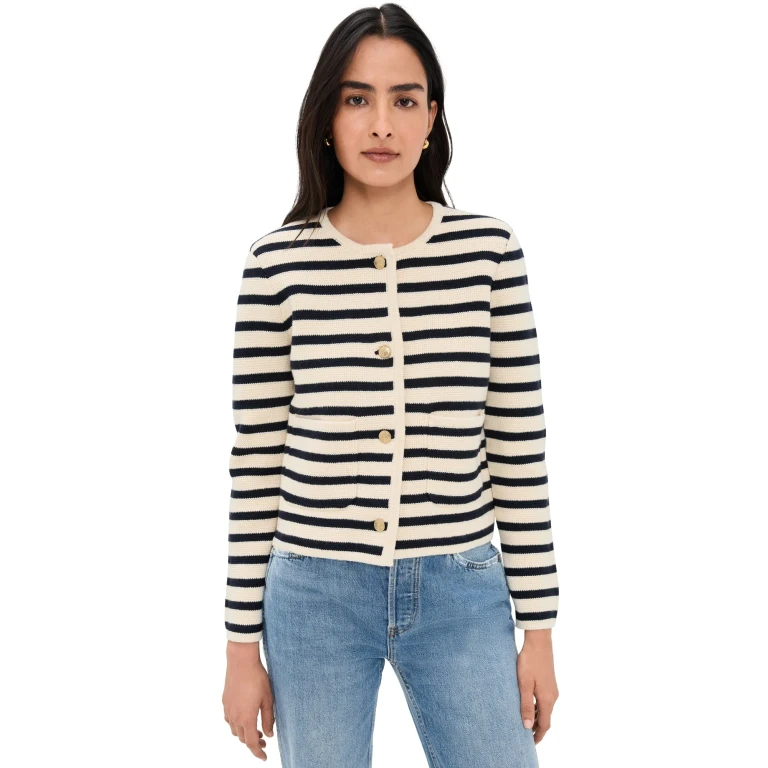 Alex Mill Paris Sweater Jacket Cream/Navy XL