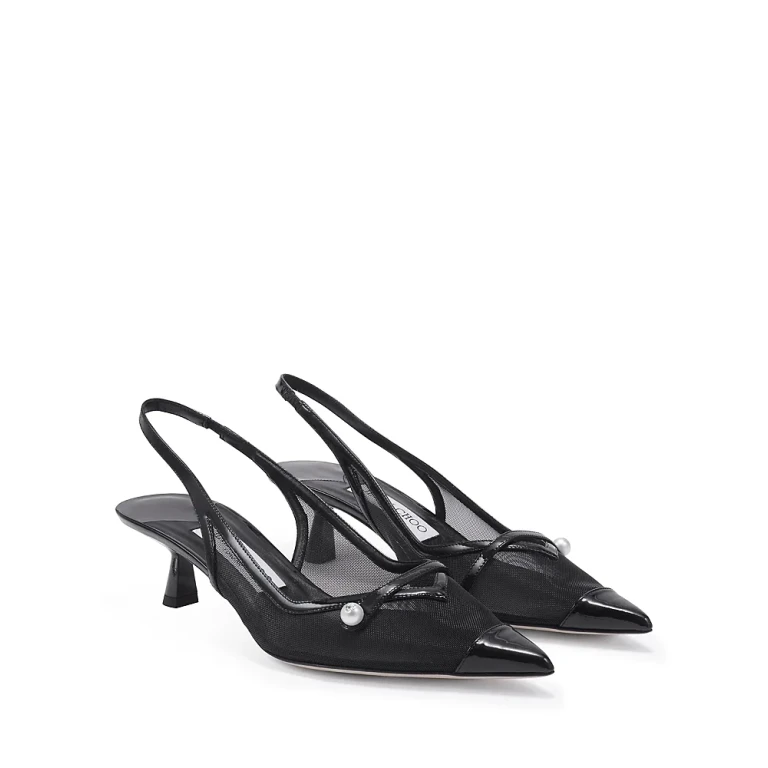 Jimmy Choo Women's Amita 45 Mesh Slingback Pumps