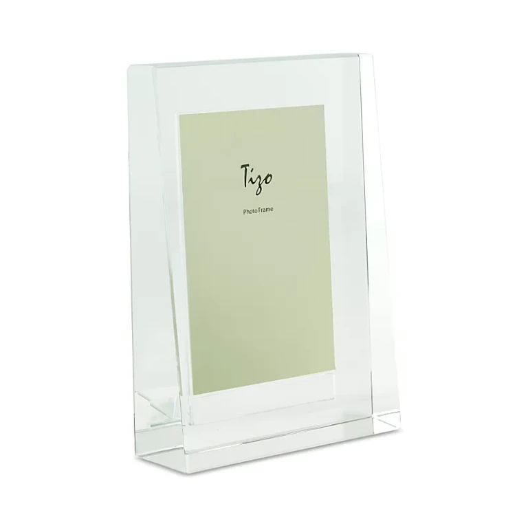 Tizo Clear Crystal Glass Pyramid-Shaped 5 x 7 Picture Frame