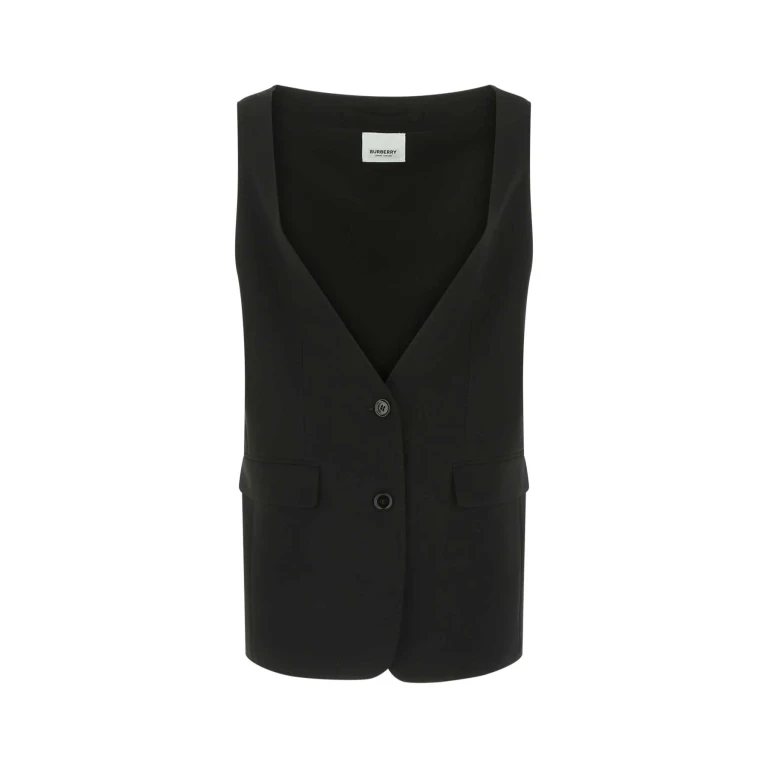 Burberry Black Silk Oversize Vest