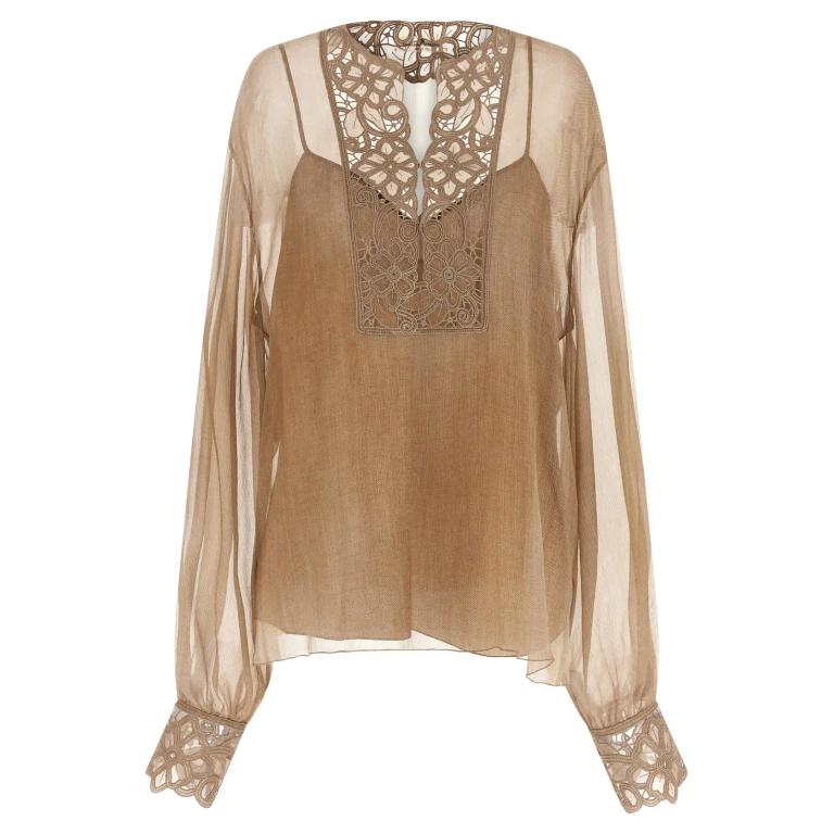 Ermanno Scervino Floral Carving Blouse