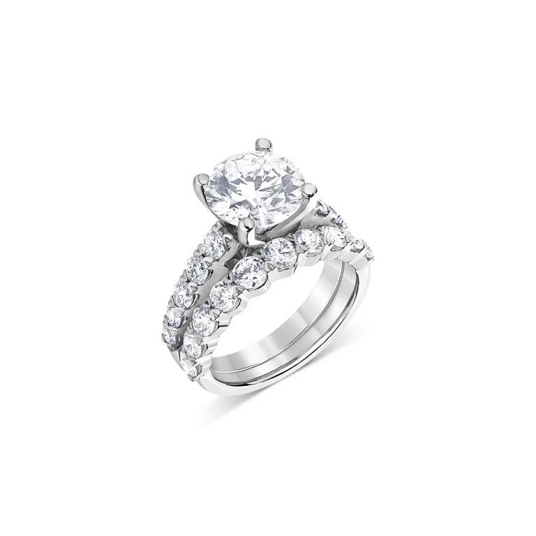 Certified Lab Grown Diamond Bridal Set in 18K White Gold, 4.75 tcw