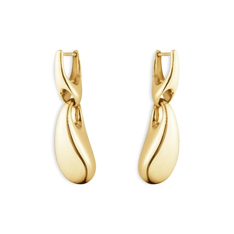 Georg Jensen 18K Yellow Gold Reflect Drop Earrings