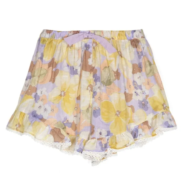 Zimmermann Girls Pop Frill Floral Print Shorts