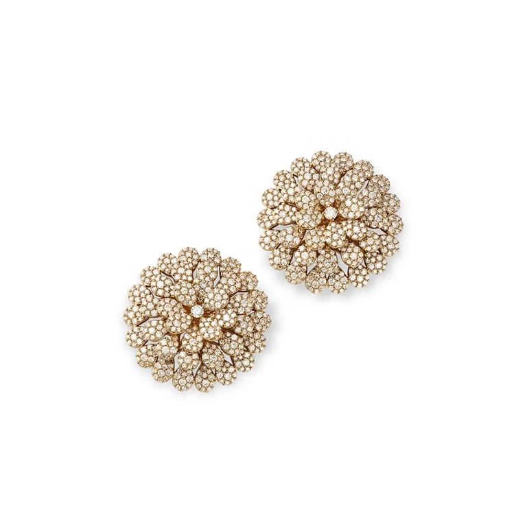 Bloomingdale's Diamond Pave Flower Stud Earrings in 14K Yellow Gold, 3.00 tcw
