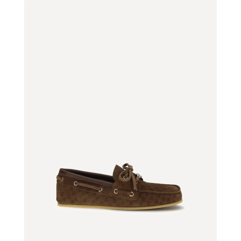 GUCCI Suede boat Loafers Female 37