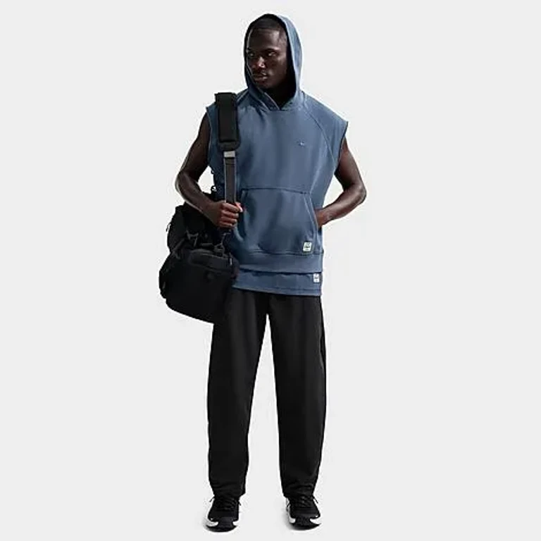 Nike Men's N. A.C. Dri-FIT Fleece Sleeveless Training Hoodie in Diffused Blue/Diffused Blue Size: Small