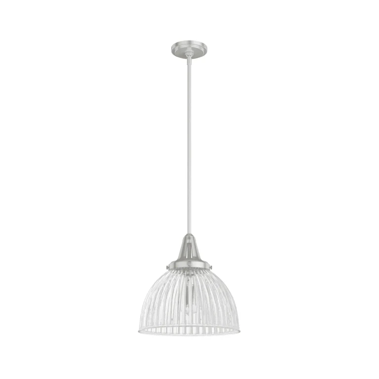 Brushed Nickel One Light Pendant from the Cypress Grove Collection