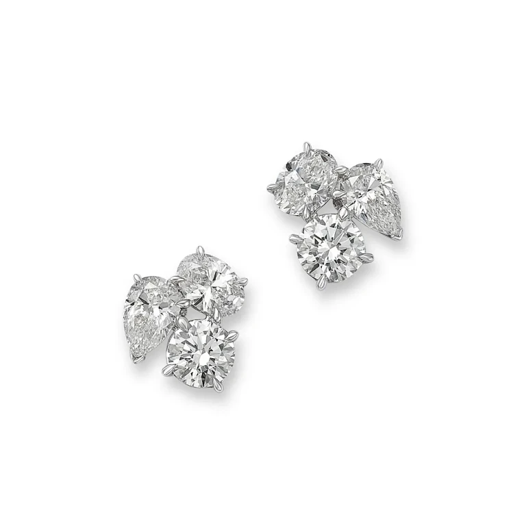 Luxe Collection Certified Lab Grown Diamond Trio Stud Earrings in 14K White Gold, 1.95 tcw
