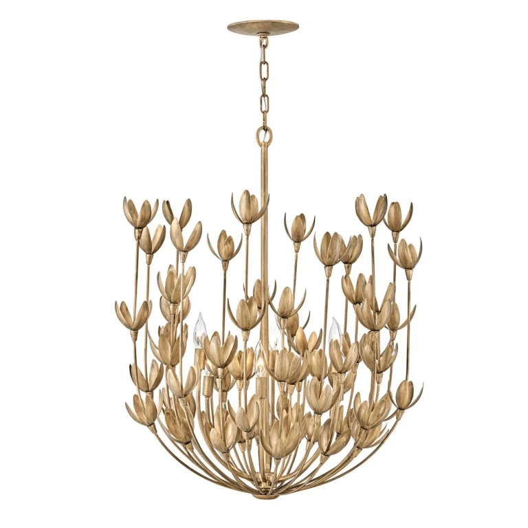 Burnished Gold LED Chandelier from the Flora Collection