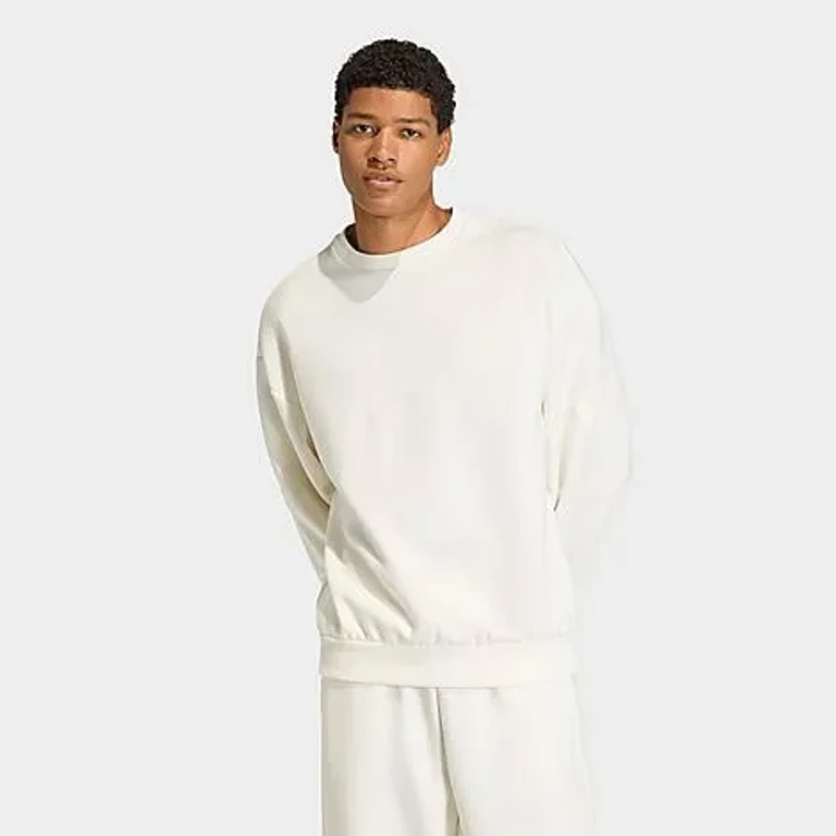 adidas Men's Sportswear Soft Lux Sweatshirt in Off White Size: XS