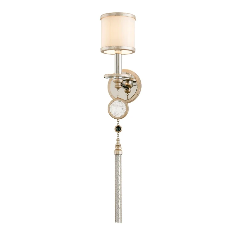 Warm Silver Leaf One Light Wall Sconce from the Bliss Collection
