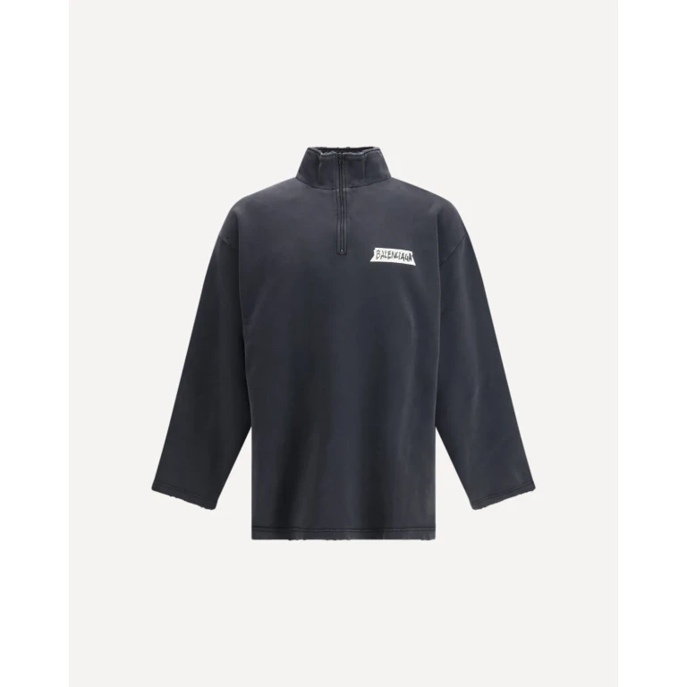 Felpa con zip e effetto consumato Balenciaga da uomo
