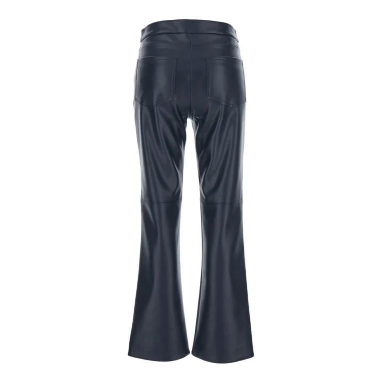 'S Max Mara sublime Dark Blue Pants With Flared Leg In Eco Leather Woman