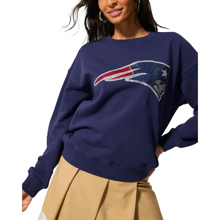 Terez New England Patriots Gemstone Crewneck Sweatshirt