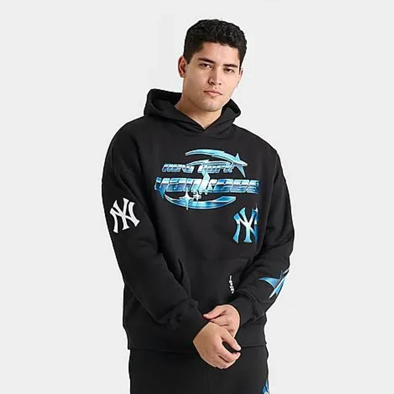 Pro Standard Men's New York Yankees MLB Y2K Hoodie in Black Size: Small