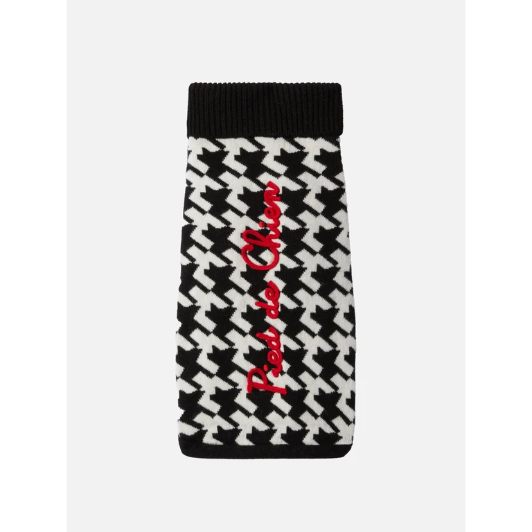 Mc2 Saint Barth Dog Sweater With Pied De Chien Embroidery Black - Unisex