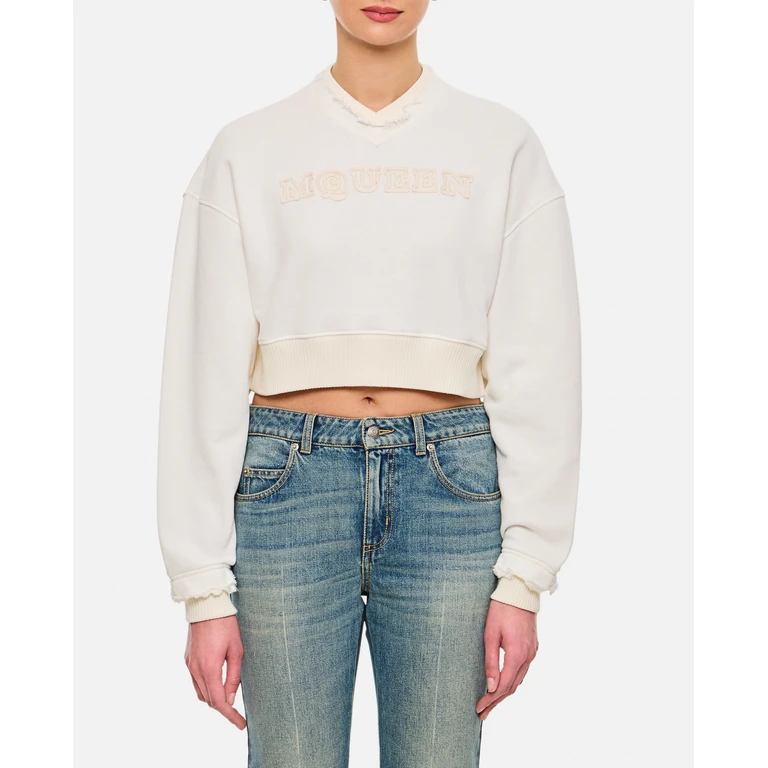 Alexander McQueen Sweatshirt In Beige Cotton