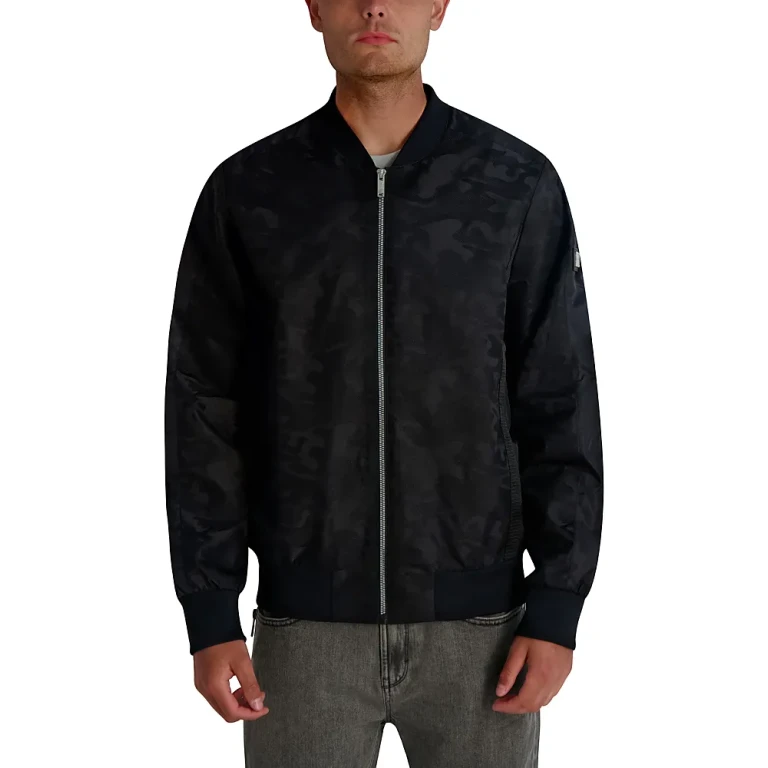 Karl Lagerfeld Paris Camo Bomber Jacket