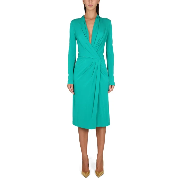 Alberta Ferretti V-Ausschnitt Kleid