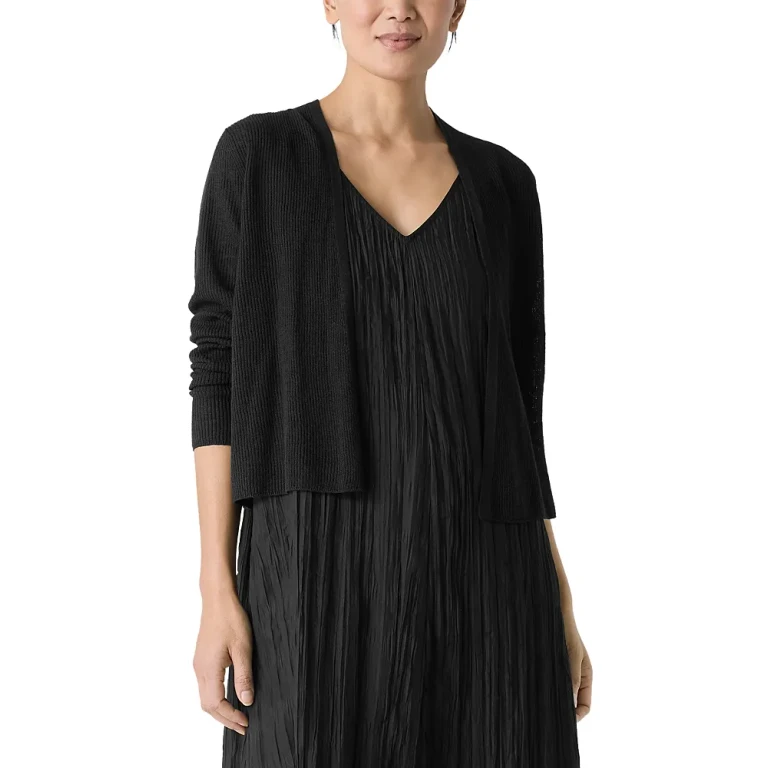 Eileen Fisher Linen Cotton Ribbed Cardigan