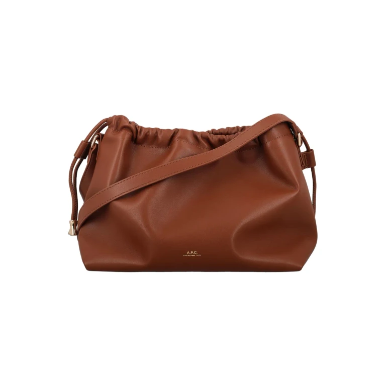 A. P.C. louise Brown Crossbody Bag With Logo Lettering On The Front And Drawstring Closure In Ecoleather Woman
