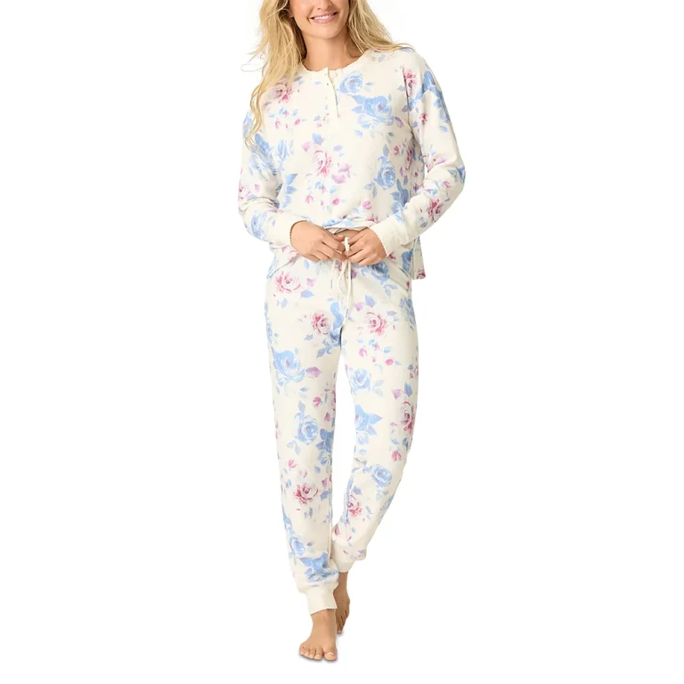 Pj Salvage Rodeo Rose Henley Pajama Set