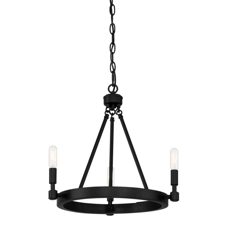 Black Three Light Chandelier from the Fiora Collection