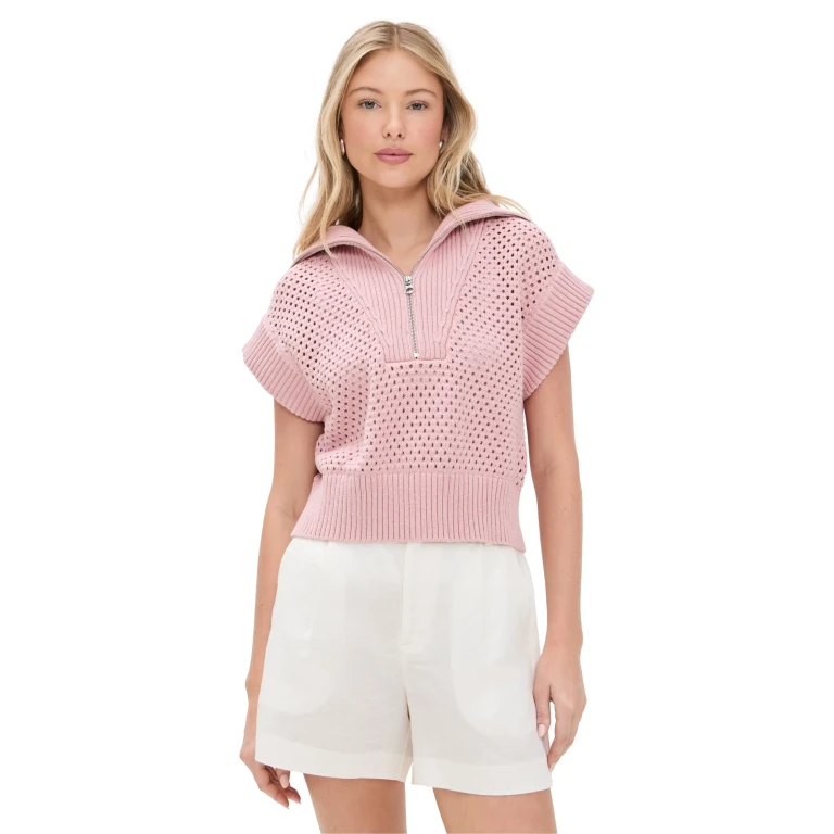 Varley Mila Half Zip Knit Pale Mauve S