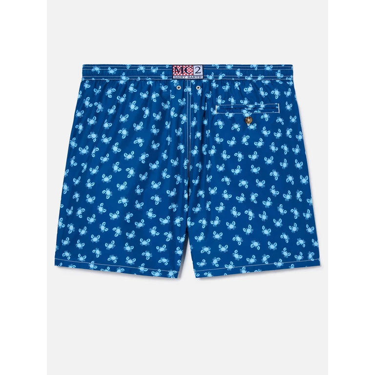 Mc2 Saint Barth Lighting 70 Swim Shorts With Blue All-Over Crab Print Swimshort - Men