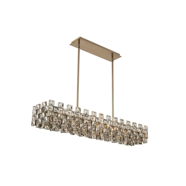 Piazze 8-Light Kitchen Island Light in Brushed Champagne Gold