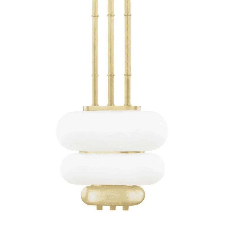 Hudson Valley Palisade 2-Light Pendant Light in Aged Brass