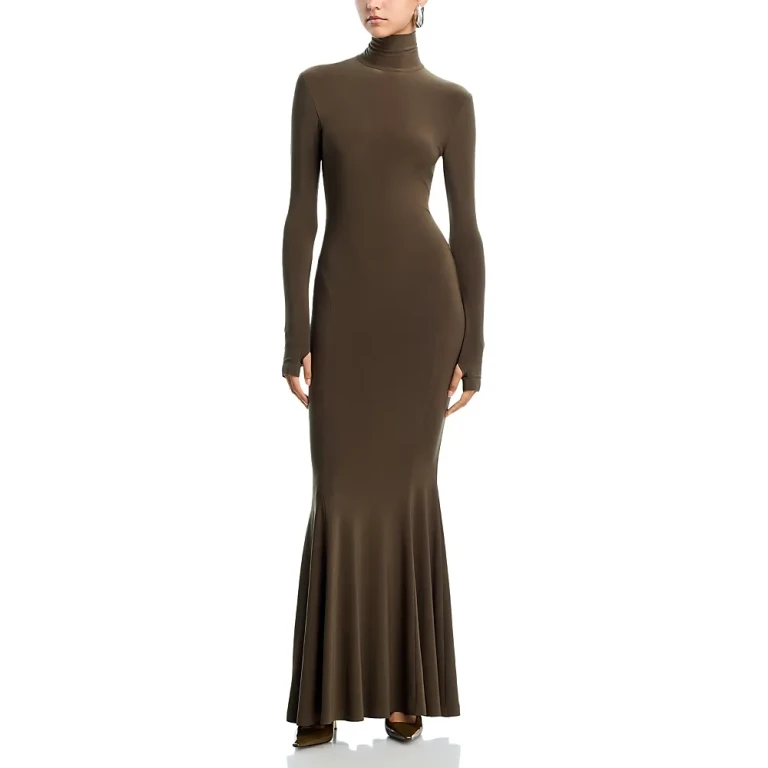 Norma Kamali Turtleneck Fishtail Gown