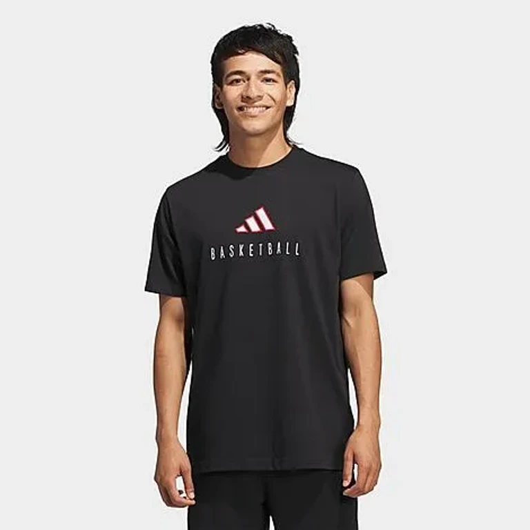 adidas Men's Worldwide Hoops Logo Performance Basketball T-Shirt in Black Size: XS