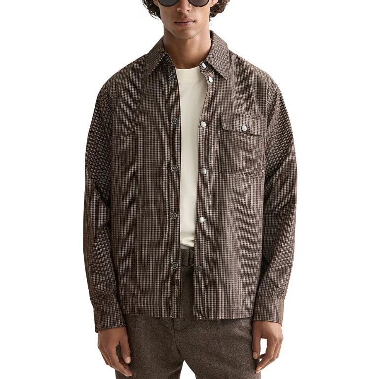 Scotch & Soda Relaxed Fit Micro Check Structured Shirt