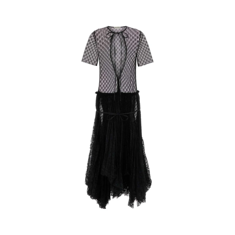 JW Anderson Black Lace Long Dress Main: Polyester Abiti - Women