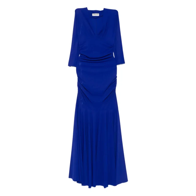 Chiara Boni V-neck Ruched Maxi Dress