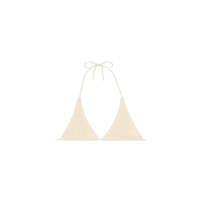 MC2 Saint Barth Guiana White Crinkle Triangle Bikini Top