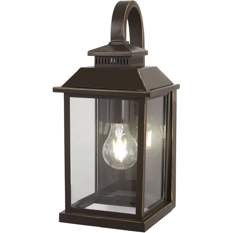 Miner'S Loft 15" Outdoor Wall Light in Oil Rubbed Bronze with Gold High