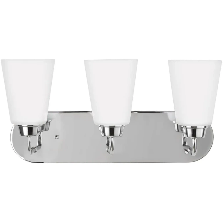 Chrome Three Light Wall Bath from the Kerrville Collection