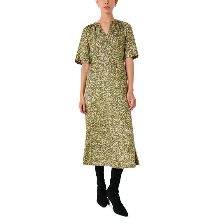 Whistles Leopard Midi Dress