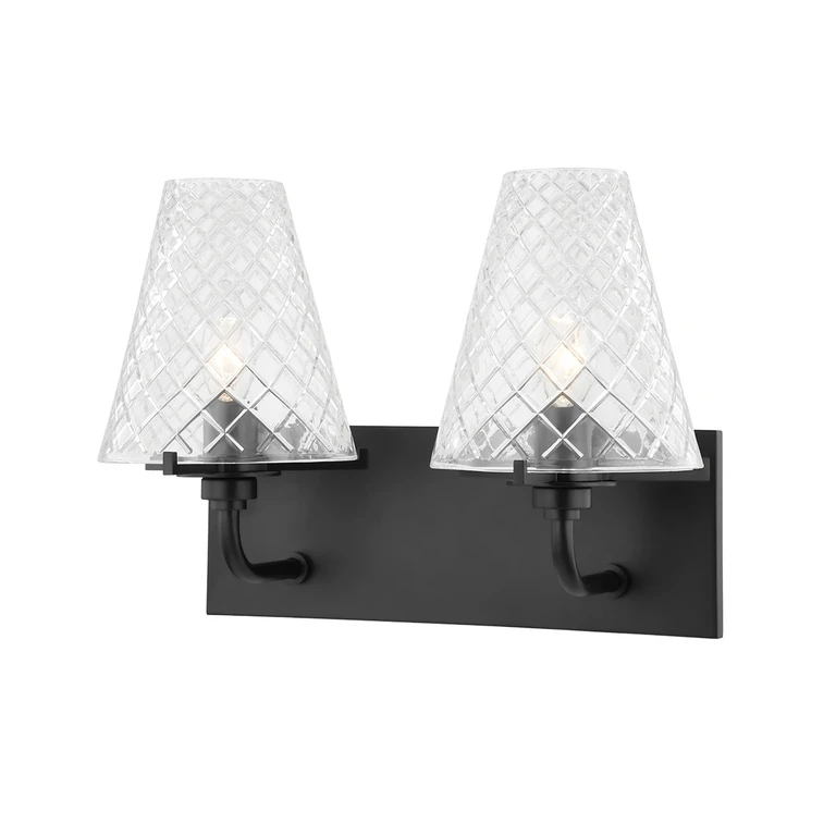 Soft Black Bathroom Vanity Light from the Irene Collection