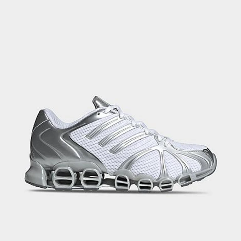 adidas Women's Originals Mega Ghostride Casual Shoes in White/Silver Metallic/Matte Silver Size: 5.0