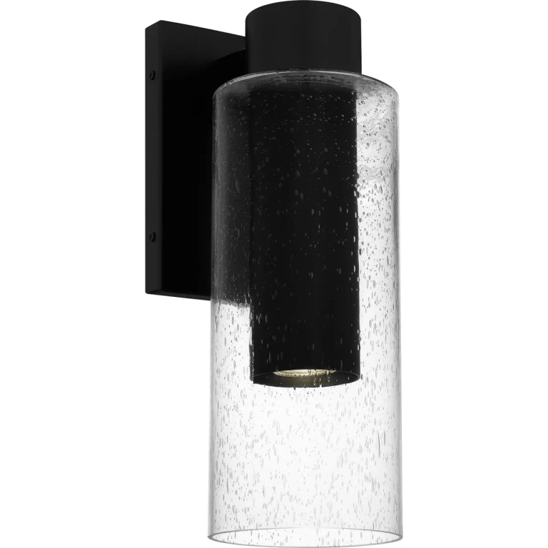 Matte Black LED Outdoor Wall Lantern from the Sawyer Collection