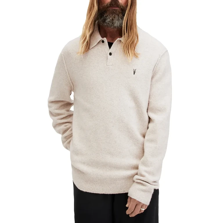 Allsaints Statten Regular Fit Polo Collar Sweater