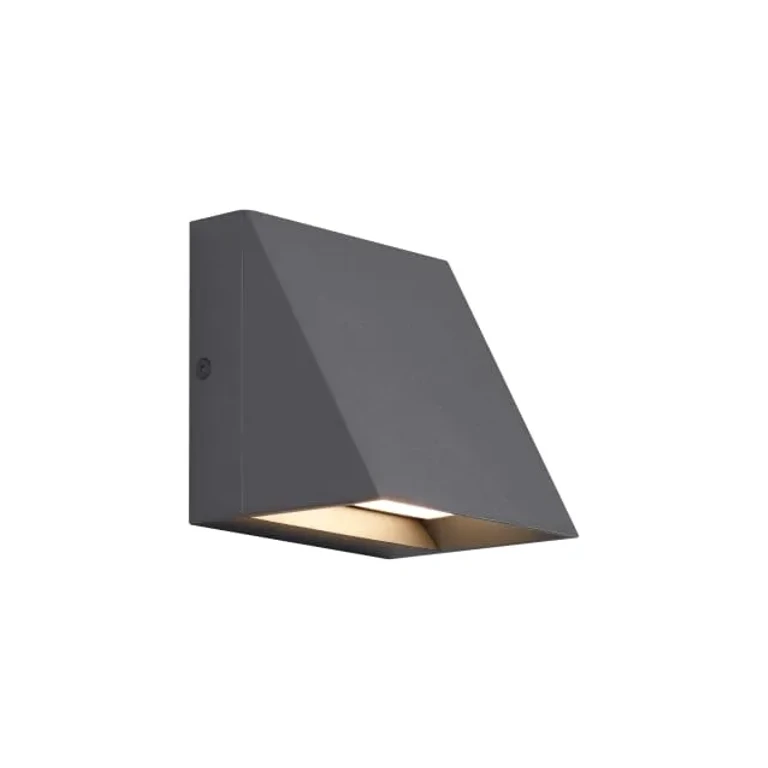 Pitch LED 5" Outdoor Wall Light in Charcoal