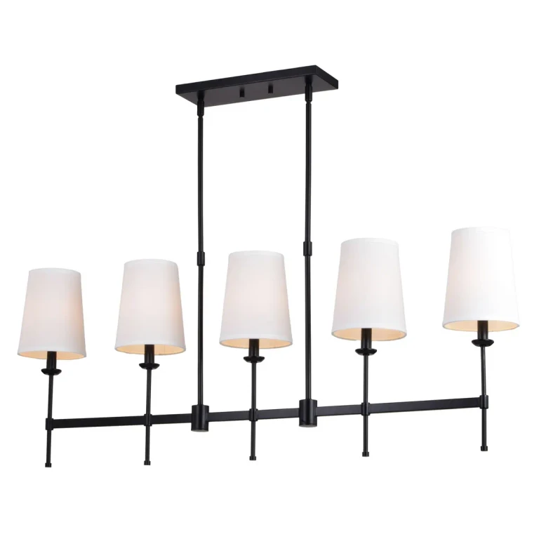 Matte Black Linear Chandelier from the Camden Collection